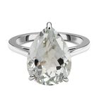 Prasiolith Ring, 925 Silber platiniert (Größe 17.00) ca. 7.49 ct