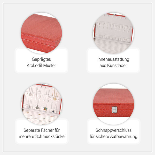 Ring Koffer, rot, Krokodilsmuster image number 4