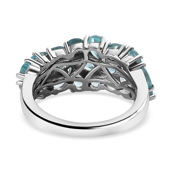 Paraiba-Apatit Ring, 925 Silber platiniert (Größe 17.00) ca. 3.47 ct image number 5