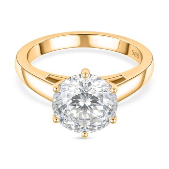 161 Facettiert Moissanit Ring 585 Gold (Gr&ouml;&szlig;e 18.00) ca. 4,05 ct