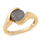 Meteorit Ring 925 Silber vergoldet  ca. 3,14 ct image number 3