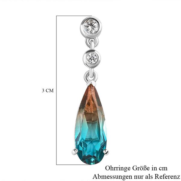 Aqua Terra Costa Quarz Triplett und Zirkon-Ohrh&auml;nger, 925 Silber vergoldet, 6,67 ct. image number 6