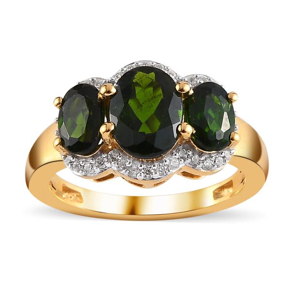 Natürlicher Chromdiopsid-Ring, 925 Silber vergoldet  ca. 2,60 ct image number 5