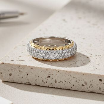 LUXURIANT DIAMOND - Lab Grown Diamant SI-GH Ring 925 Silber Rhodiniert und 750 Gelbgold Vermeil (Gr&ouml;&szlig;e 18.00) ca. 0,55 ct