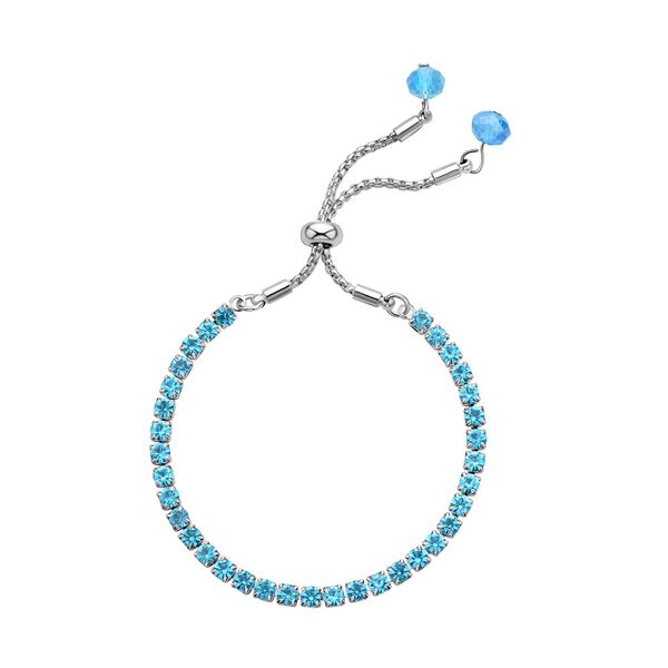 2er-Set- blaue Kristall-Halskette und Armband - 14 ct. image number 7