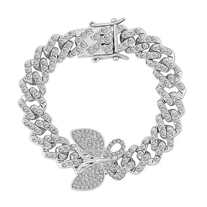 DESIGNER INSPIRIERT Wei&szlig;er Kristall Armband ca. 19 cm, Silberfarben