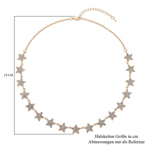 Weiße Kristall-Halskette in Goldton - 20 ct. image number 6