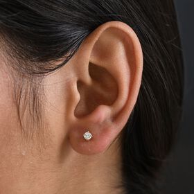 LUXURIANT SI-GH Labor Diamant Ohrringe, 925 Silber 750 vergoldet - 0,25 ct.