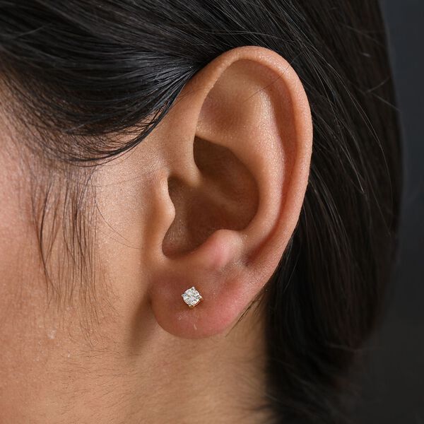 LUXURIANT SI-GH Labor Diamant Ohrringe, 925 Silber 750 vergoldet - 0,25 ct. image number 2