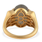 Labradorit und Zirkon-Ring, 925 Silber vergoldet (Größe 16.00) ca. 6,49 ct image number 5