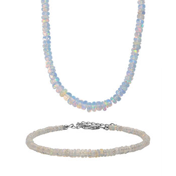 D'Joy &auml;thiopisches Welo Opal 19+5cm Armband und 45cm Halskette