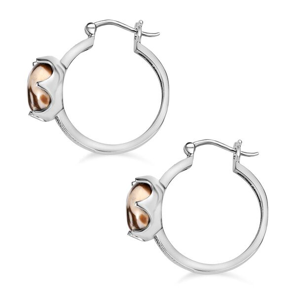 Erdnuss Holz Jaspis Ohrringe - 7,77 ct. image number 3