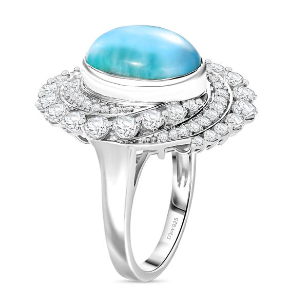 D'Joy Larimar, Wei&szlig;er Zirkon Ring 925 Silber rhodiniert (Gr&ouml;&szlig;e 18.00) ca. 10,21 ct image number 5