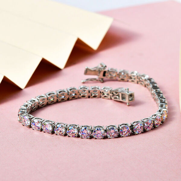 88 Facetten Moissanit Armband, ca. 19 cm, 925 Silber platiniert ca. 15.18 ct image number 2