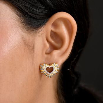 LUXURIANT SI Labor Diamant Ohrringe, 925 Silber mit 750 Gelbgold Vermeil - 0,50 ct.