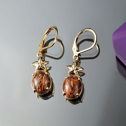 Skript Stein Ohrringe Messing ca. 5,36 ct. image number 1