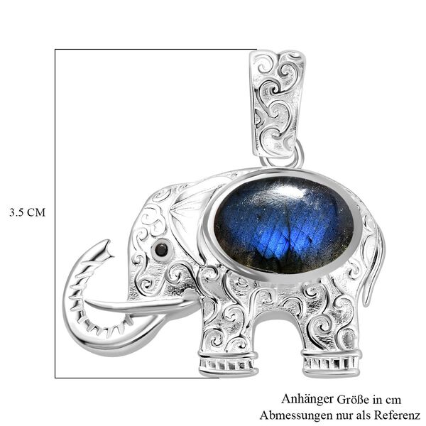 AAA Labradorit und schwarzer Spinell Anhänger - 7,51 ct. image number 6