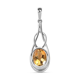 Citrin Anhänger, 925 Silber platiniert ca. 1.77 ct