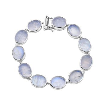 AA Regenbogen Mondstein Armband, 19cm - 55,24 ct.