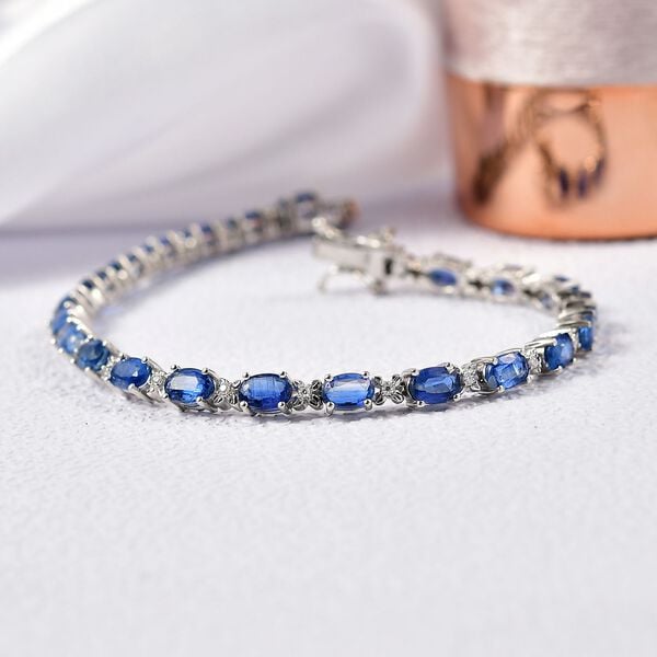 D'Joy AA Natürlicher Kaschmir-Kyanit, Moissanit Armband ca. 19 cm 925 Silber rhodiniert ca. 13,96 ct. image number 1