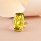 Ouro Verde-Quarz und weißer Zirkon-Ring, 925 Silber vergoldet  ca. 16,38 ct image number 1