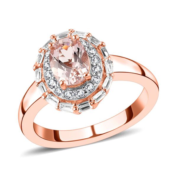 Morganit und wei&szlig;er Zirkon-Ring - 1,27 ct. image number 4