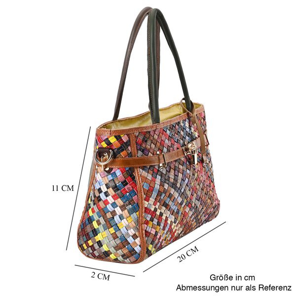 Chaos by Elsie - 100% Echtleder gewebter Tasche mit RFID schutz, 35x24x15 cm, matt image number 7