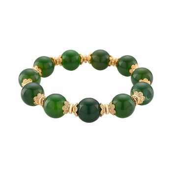 Flexibles, gr&uuml;nes Achat Armband - 190 ct.