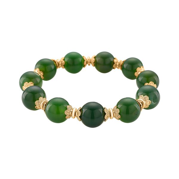 Flexibles, gr&uuml;nes Achat Armband - 190 ct.