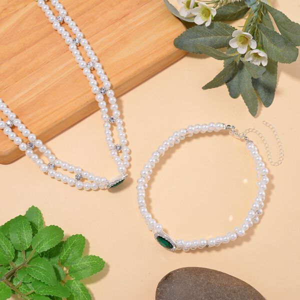 Neongr&uuml;ner Kristall Schmuckset image number 1