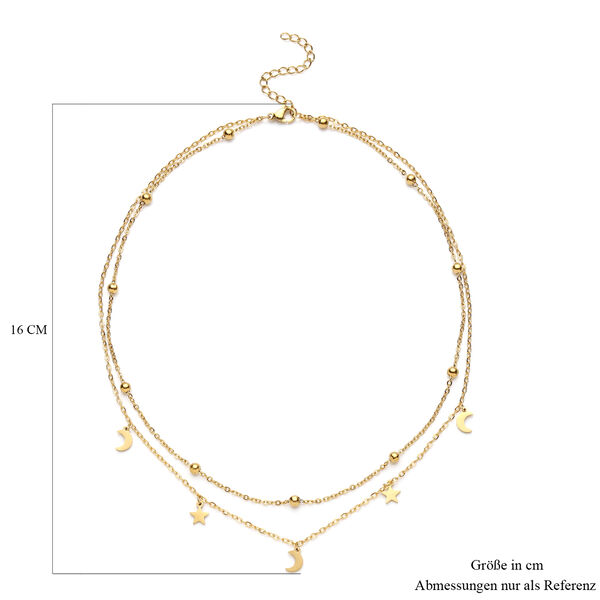 Halskette, ca. 36 cm, Edelstahl Goldfarben image number 5