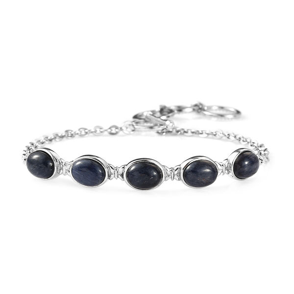 Blaues Aventurin Armband mit Knebelverschluss, 19 cm, Edelstahl ca. 11,07 ct image number 0