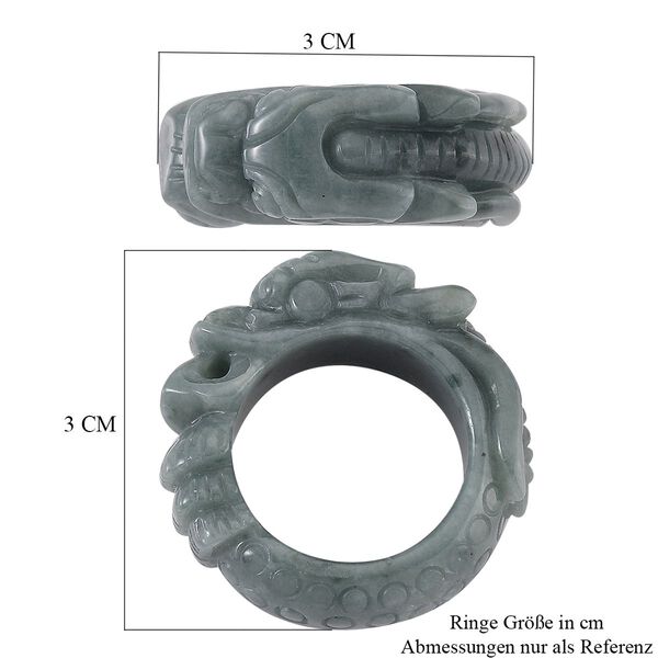 EXTREM SELTEN Nat&uuml;rlicher Olmek Jadeit Ring 16 cm ca. 40,00 ct. (Gr&ouml;&szlig;e 16.00) image number 5