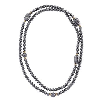 Terahertz Halskette ca. 40 cm Reiner Edelstahl Standard gelb vergoldet ca. 300.00 ct