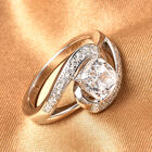 LUSTRO STELLA Hergestellt mit ZIRKONIA Ring 925 Silber Rhodium-Überzug (Größe 17.00) ca. 3,55 ct image number 1