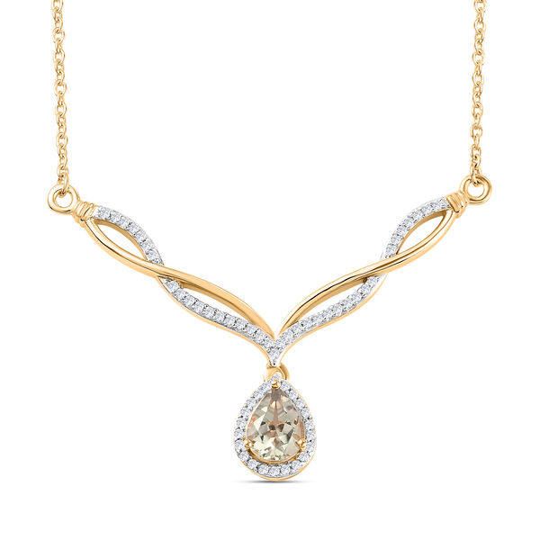 Turkizit und Zirkon Halskette in Silber