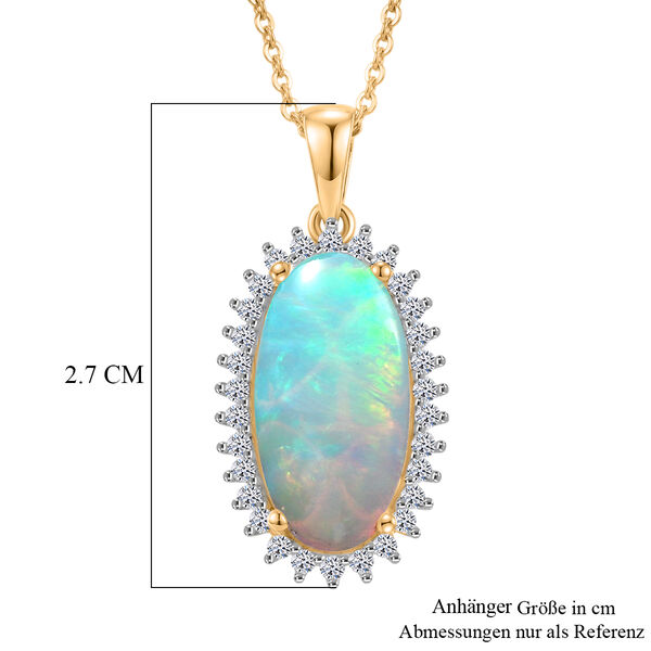 LUXURIANT - AAA Nat&uuml;rlicher, &auml;thiopischer Welo Opal, Lab Grown Diamant Schmuckset ca. 50 cm 925 Silber 750 Gelbgold vermeil ca. 3.83 ct image number 5