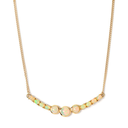 Natürliche, äthiopische Opal-Halskette in Silber image number 0