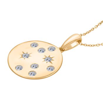 LUXURIANT DIAMOND - Lab Grown Diamant SI-GH SGL zertifiziert Schmuckset 925 Silber Gelbgold Vermeil ca. 0,50 ct.