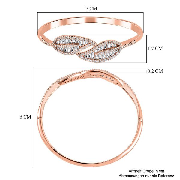 Wei&szlig;er Zirkonia-Armreif in Ros&eacute;goldton, 19 cm - 5 ct. image number 6
