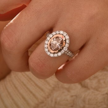 LUXURIANT VS rosa und VS-EF wei&szlig;er Labor Diamant Ring in 585 Wei&szlig;- und Ros&eacute;gold - 2,75 ct.