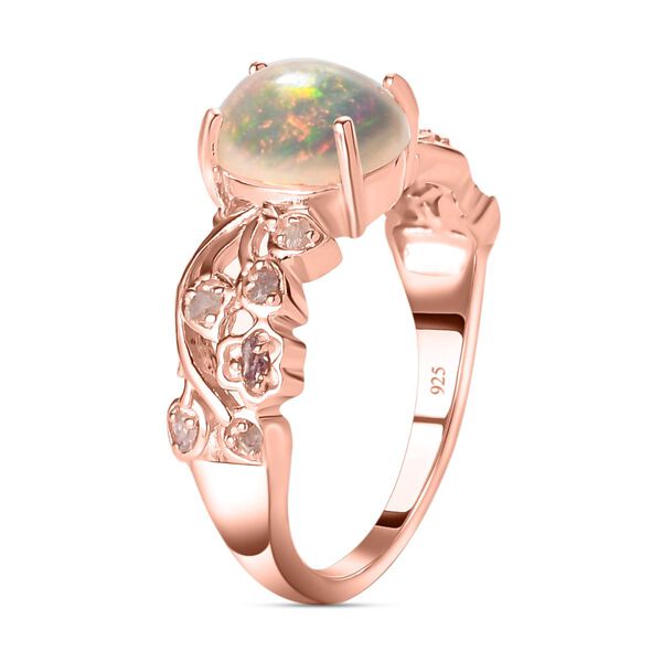Nat&uuml;rlicher, &auml;thiopischer Welo Opal und rosa Diamant-Ring - 1,44 ct. image number 5