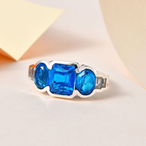 Karibik Quarz und Zirkon Ring - 5,75 ct. image number 2