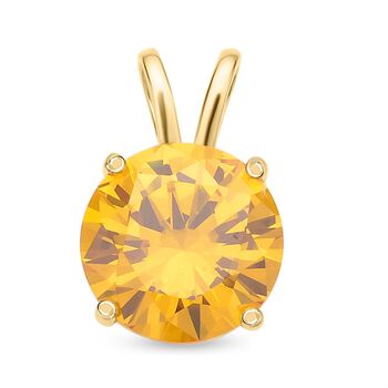 Gelber Zirkonia Anh&auml;nger, 925 Silber vergoldet ca. 5,00 ct