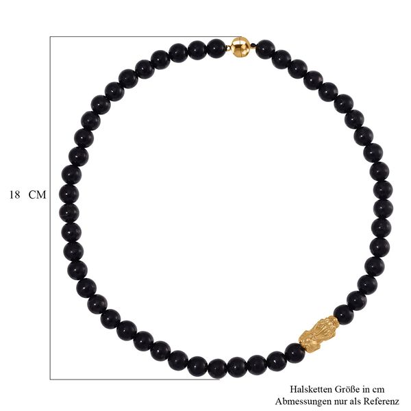 Shungit Pixiu Halskette ca. 50 cm 925 Silber vergoldet ca. 300, 300.00 ct image number 5