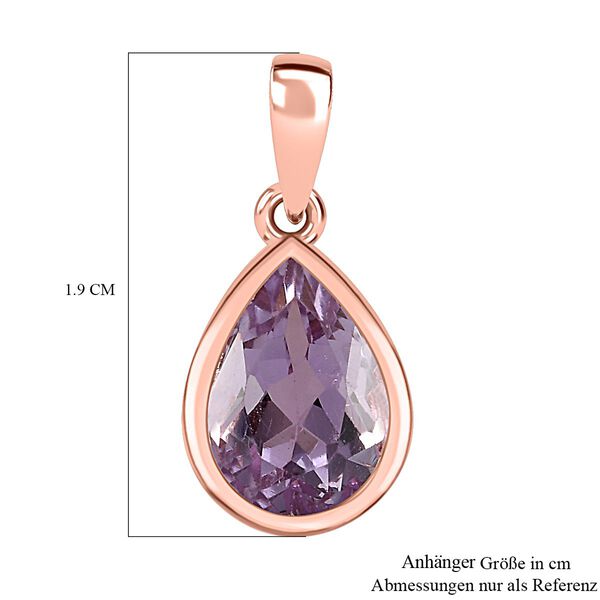 Rosa Amethyst Anh&auml;nger 925 Silber ros&eacute;vergoldet ca. 1.71 ct image number 5
