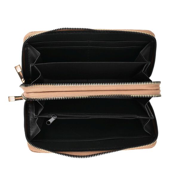 Elegantes Brieftasche in dunklem Apricot mit RFID-Schutz und Prägemuster image number 7