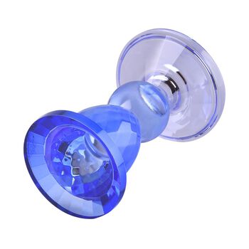 Kerzenhalter aus Glas, Hell- und Dunkelblau