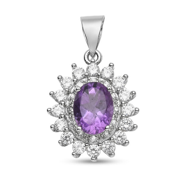 Afrikanischer Amethyst und Zirkonia-Anh&auml;nger - 5,50 ct.