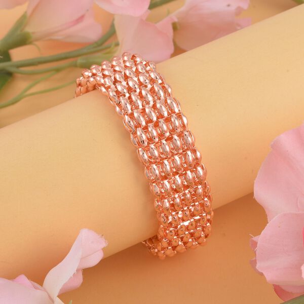 Reiner Edelstahl IP Rosa Plattierung Armband ca. 19 cm + 3.5 cm Extender, ca. 20,50g image number 1